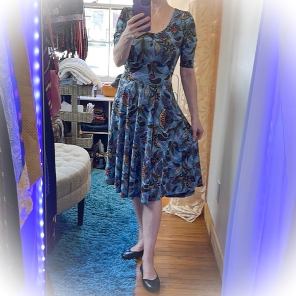 💕Beautiful Floral Lularoe Nicole Dress💕 - Picture 4 of 13